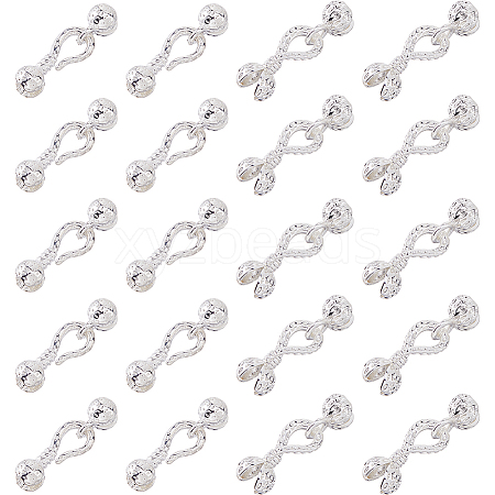 Brass S-Hook Clasps KK-HS0002-04S-1