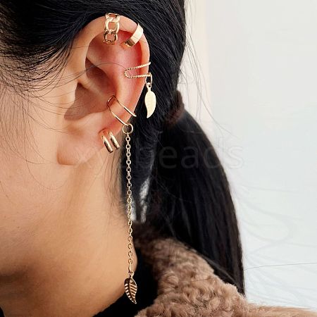 5 Pcs Alloy Cuff Earring Kits for Women WG0D93E-30-1