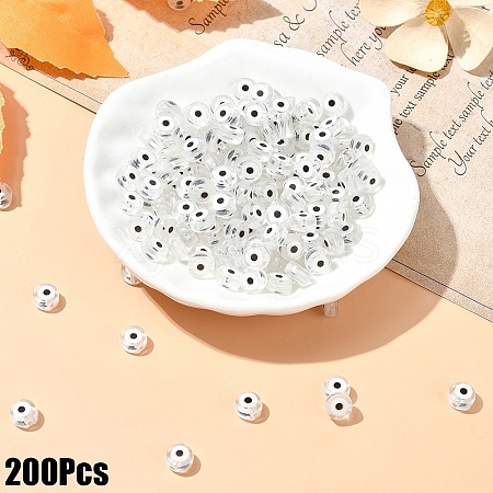 200Pcs Transparent Acrylic Beads TACR-YW0002-08D-1