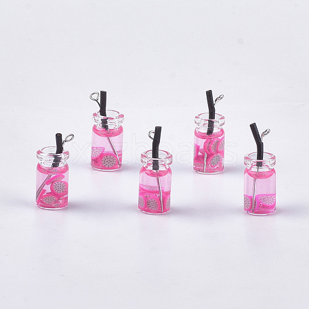 Glass Bottle Pendants X-CRES-N017-06J-1