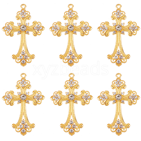 SUNNYCLUE 10Pcs Alloy Big Gothic Pendants ALRI-SC0001-25-1