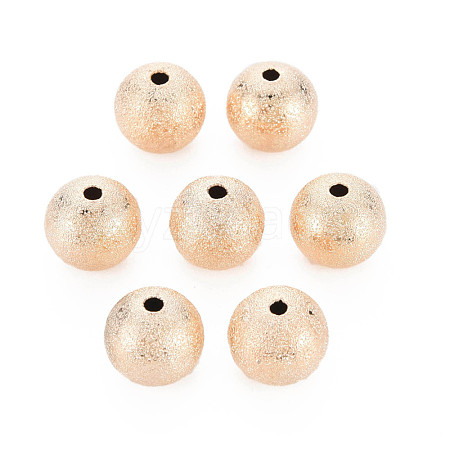 Brass Textured Beads KK-R012-12mm-G-1