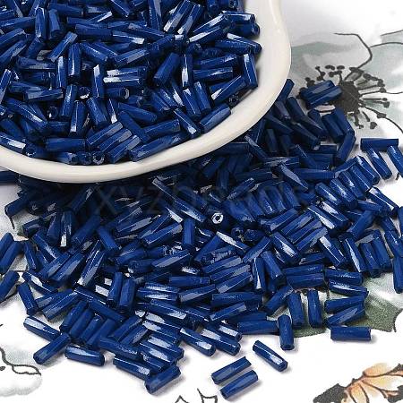 Baking Painted Glass Twist Bugle Beads SEED-C004-02N-1