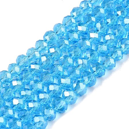 Electroplate Glass Beads Strands EGLA-A044-T4mm-A08-1