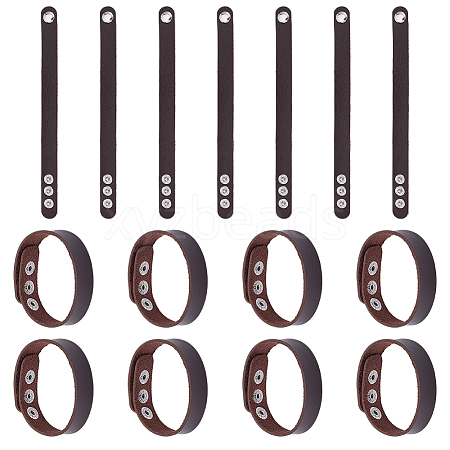 15Pcs Imitation Leather Simple Plain Cord Bracelet with Alloy Buckles BJEW-ME0001-06A-1
