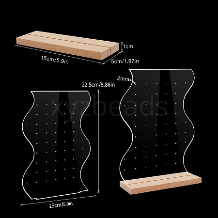 Clear Acrylic Earring Jewelry Display Stands PW-WG38568-09-1