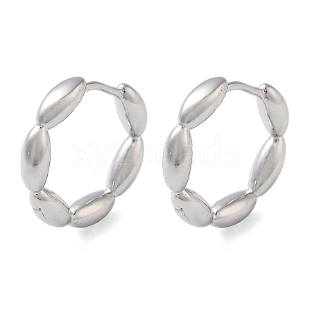 Brass Oval Hoop Earrings for Women EJEW-F347-01P-02-1