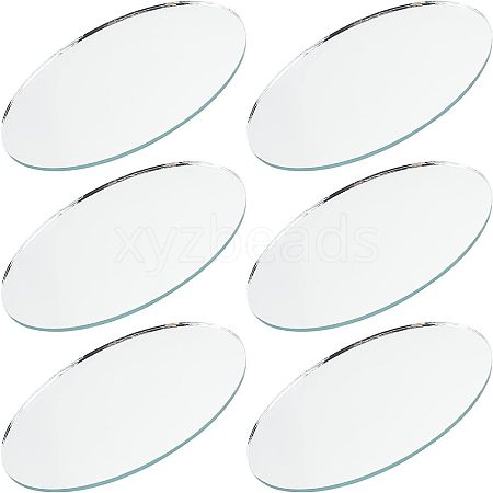 Olycraft 6Pcs Oval Glass Mirror AJEW-OC0003-19-1