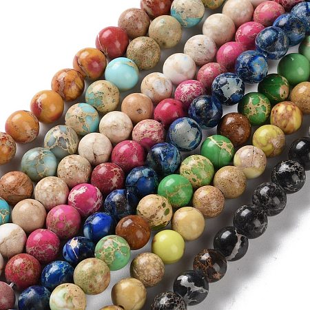 Dyed Natural Regalite/Imperial Jasper/Sea Sediment Jasper Beads Strands G-B124-C01-1