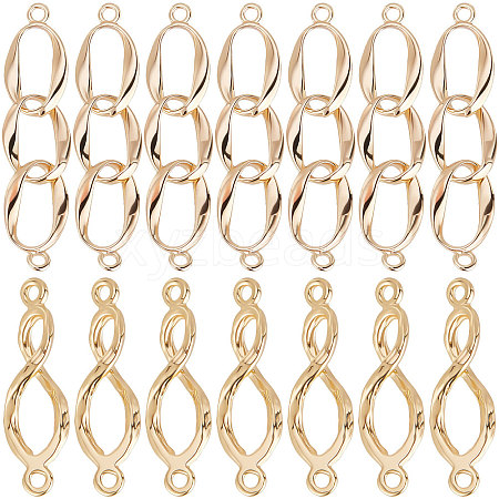 Beebeecraft 20Pcs 2 Styles Brass Connector Charms KK-BBC0003-35-1