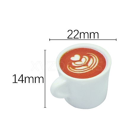 Resin Miniature Coffee Cup Ornaments PW-WG14105-02-1