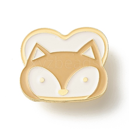 Toast with Fox Enamel Pin JEWB-C012-04B-1