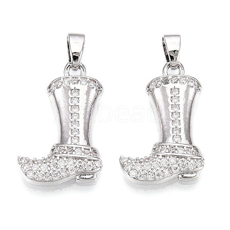 Brass Micro Pave Cubic Zirconia Pendants KK-N254-239P-1