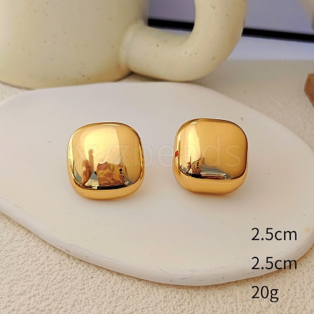 Square Alloy Stud Earrings WG64463-13-1