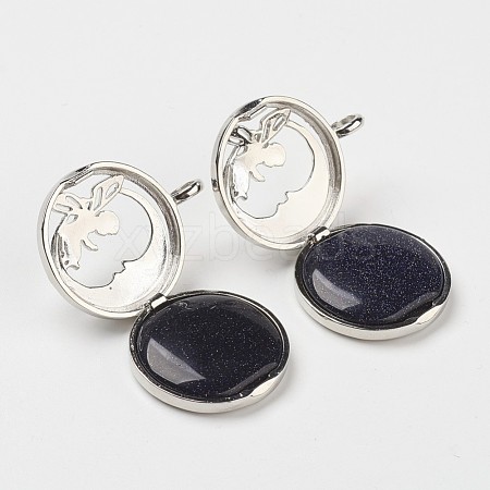 Synthetic Blue Goldstone Pendants G-G910-H05-1