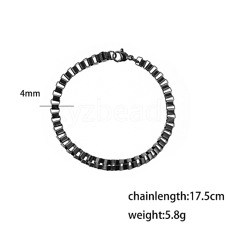 Stainless Steel Box Chain Bracelets for Men BK3651-2-1