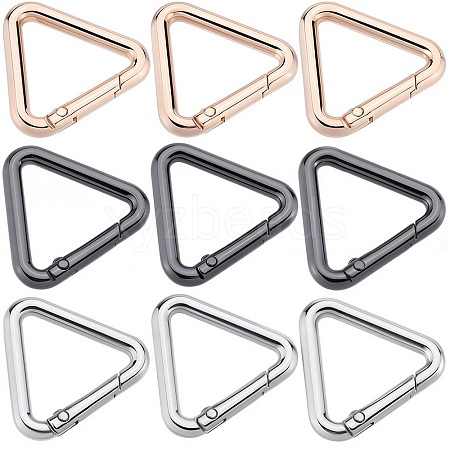 12Pcs 3 Colors Alloy Spring Gate Rings FIND-SC0010-19-1