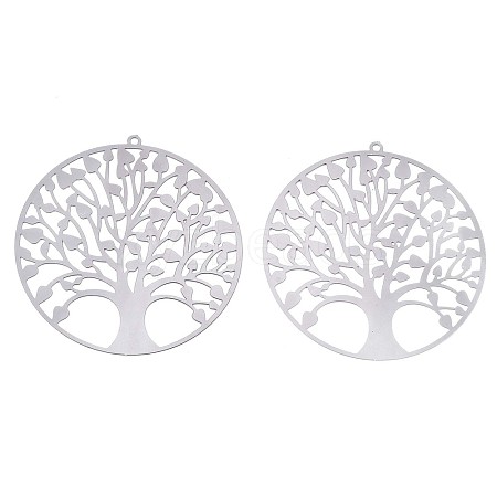 201 Stainless Steel Filigree Pendants STAS-R102-37P-1