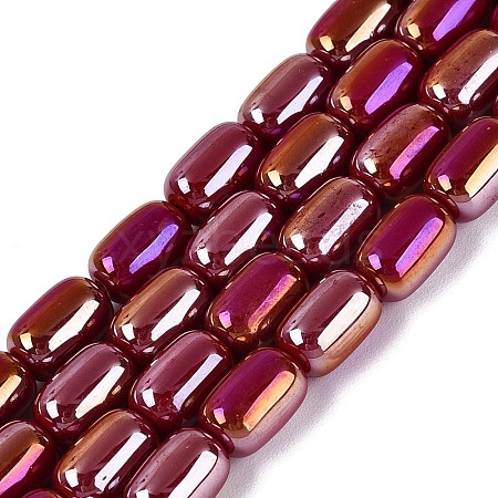Electroplate Opaque Glass Beads Strands EGLA-Q132-03B-C03-1