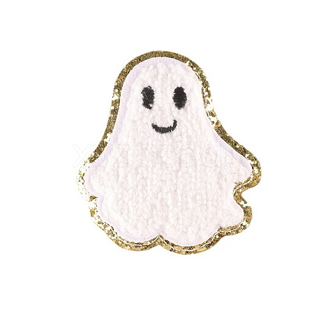 Ghost with Smiling Face Computerized Towel Embroidery Cloth Iron on/Sew on Patches SMFA-PW0001-55-1