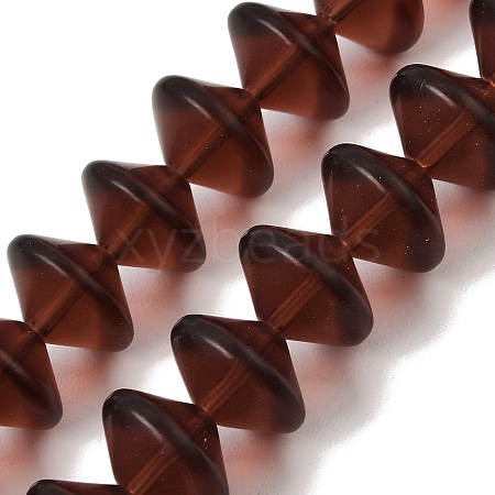 Frosted & Baking Paint Transparent Glass Beads Strands GL-CBA2ED2-03H-1