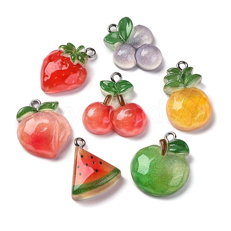 Fruit Thmem Opaque Resin Pendants CRES-M038-13-1