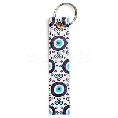 PU Leather Rectangle with Evil Eye Keychain PW-WG8C289-13-1