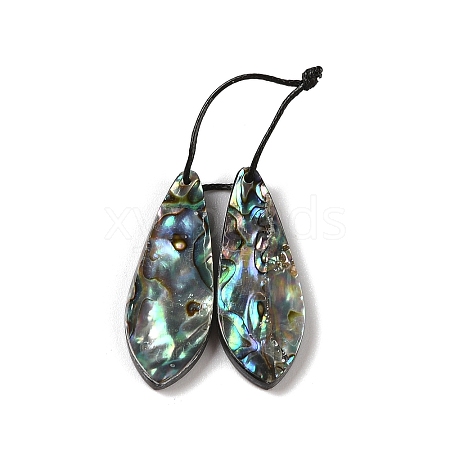 2Pcs Natural Abalone Shell/Paua Shell Pendants SHEL-A005-01J-1