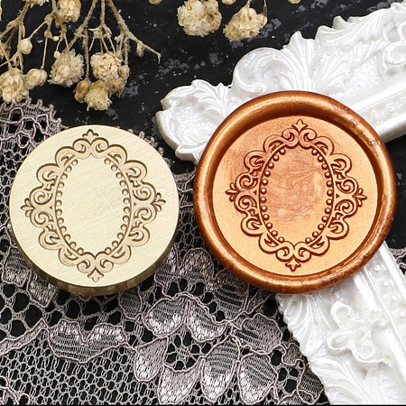 Flower Frame Brass Stamp Heads AJEW-M037-09G-01-1