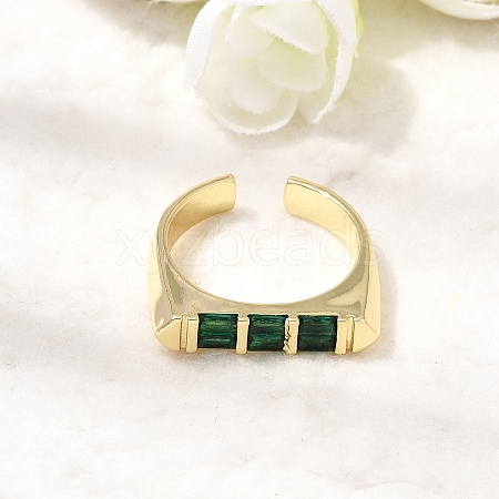 Brass Micro Pave Cubic Zirconia Cuff Open Rings for Women RJEW-L343-02G-02-1