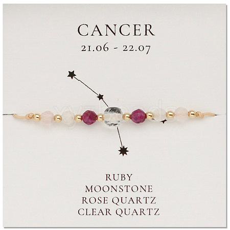 Natural stone constellation bracelet with 12 zodiac signs NR2952-4-1