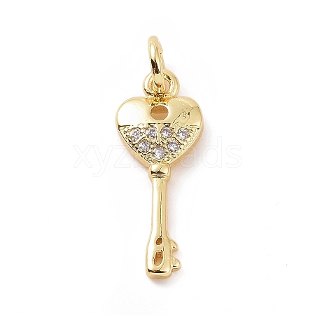 Brass Micro Pave Cubic Zirconia Pendants KK-C012-11G-1