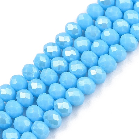 Electroplate Glass Beads Strands EGLA-A044-P6mm-A08-1