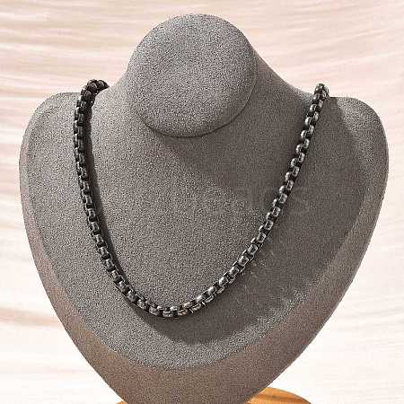 304 Stainless Steel Box Chain Necklaces for Women Men NJEW-A033-03G-AS-1