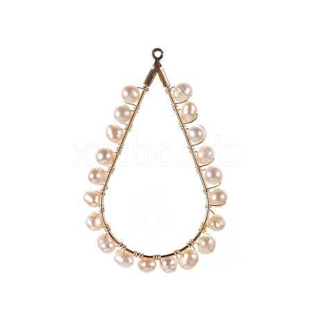 Natural Cultured Freshwater Pearl Pendants PALLOY-JF00385-1