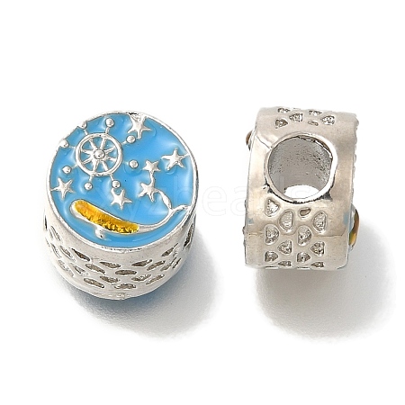 Rack Plating Alloy Enamel European Beads FIND-H005-19P-1