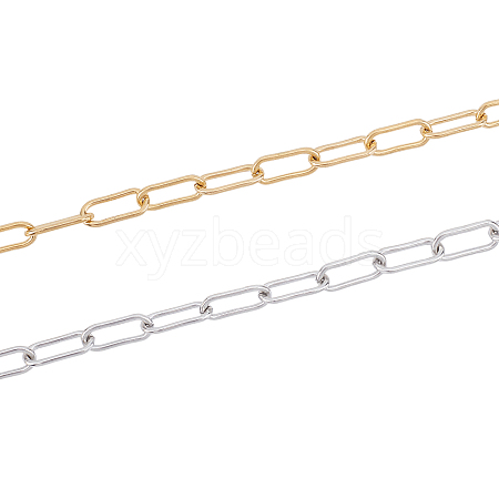 2Pcs 2 Style 304 Stainless Steel Handmade Chains CHS-GA0001-02-1