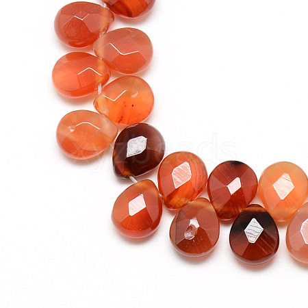 Dyed Natural Red Agate Gemstone Beads Strands X-G-T006-09-1