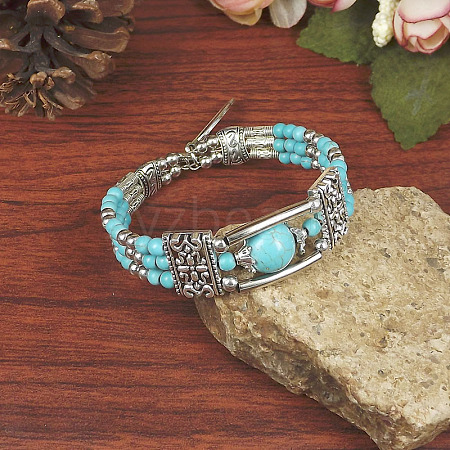 Synthetic Turquoise Beaded Bangles for Women WG1DBAC-01-1