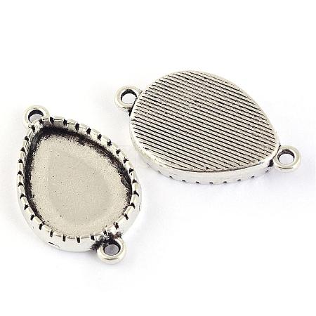 Tibetan Style Alloy Link Cabochon Settings TIBEP-S301-08AS-LF-1