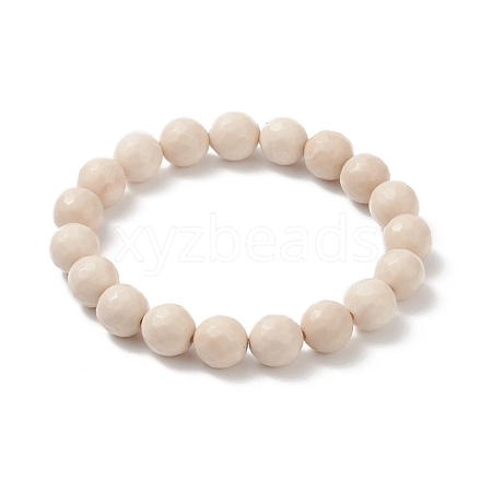 Natural Fossil Bead Stretch Bracelets BJEW-K212-C-015-1