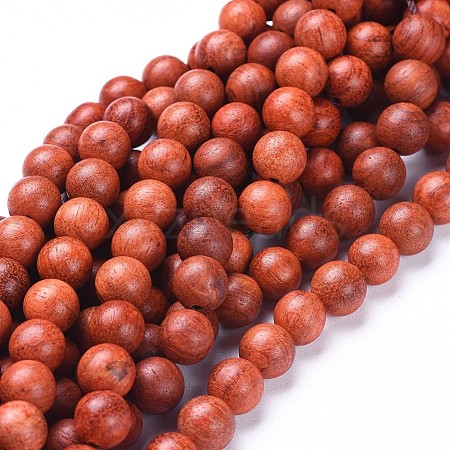 Natural Wood Beads Strands WOOD-F008-01-A-1