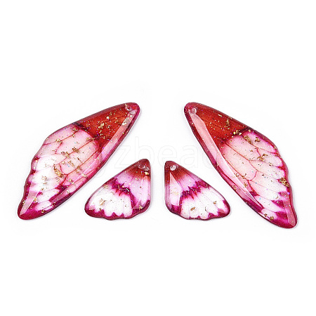 Transparent Resin Wing Earrings Pendants FIND-TAC0006-59C-1