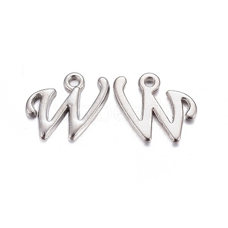 Platinum Plated Alloy Letter Pendants LS-PALLOY-J718-01P-W-1