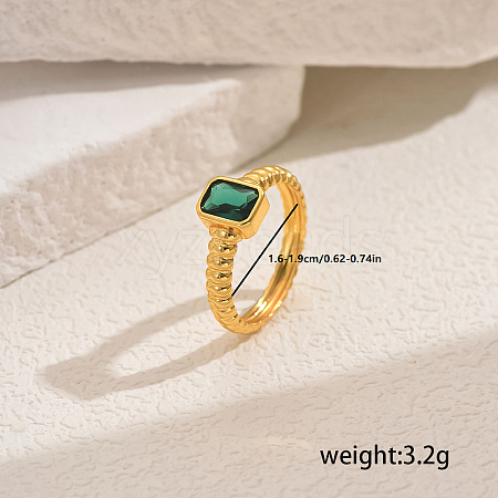 Brass Cubic Zirconia Rings for Women IO1131-1-1