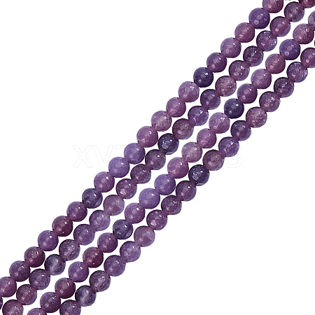 1 Strand Natural Lepidolite/Purple Mica Stone Beads Strands G-ME0001-35-1