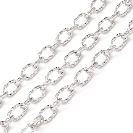 Tarnish Resistant 304 Stainless Steel Twist Oval Link Chains CHS-E022-01P-1