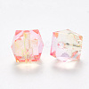 Two Tone Transparent Spray Painted Acrylic Beads ACRP-T005-26O-2