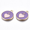 Light Gold Plated Alloy Enamel Pendants ENAM-T009-73A-RS-3