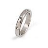 304 Stainless Steel Rhinestone Rotating Finger Rings RJEW-A074-01C-P-4